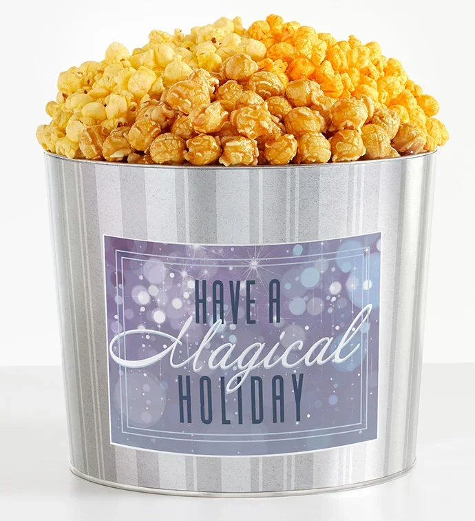 Have A Magical Holiday 1.75 Gallon Popcorn Tin